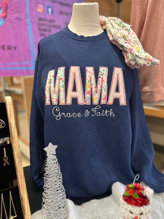 MAMA or DAD (Custom Applique- Customer provides Fabric)